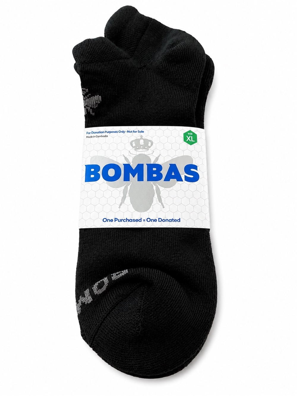 Bombas Men's Black Ankle Socks - XL